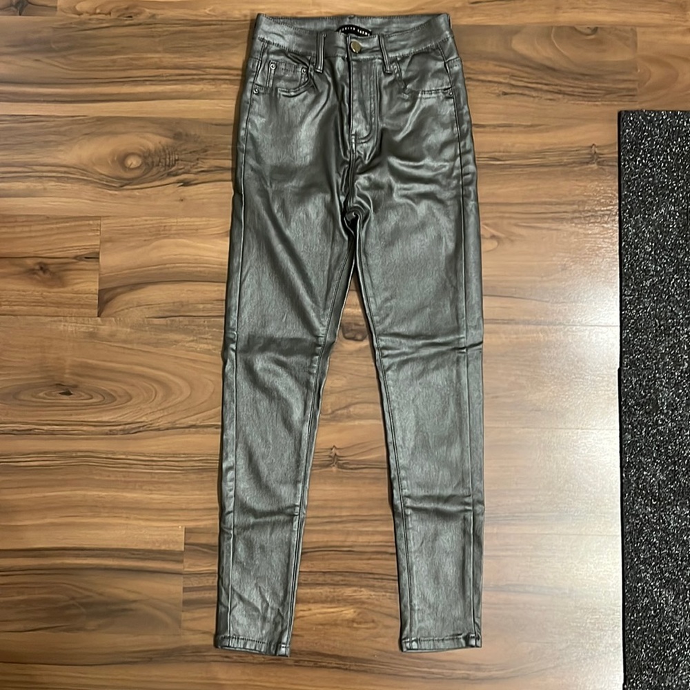 Metallic silver jeans